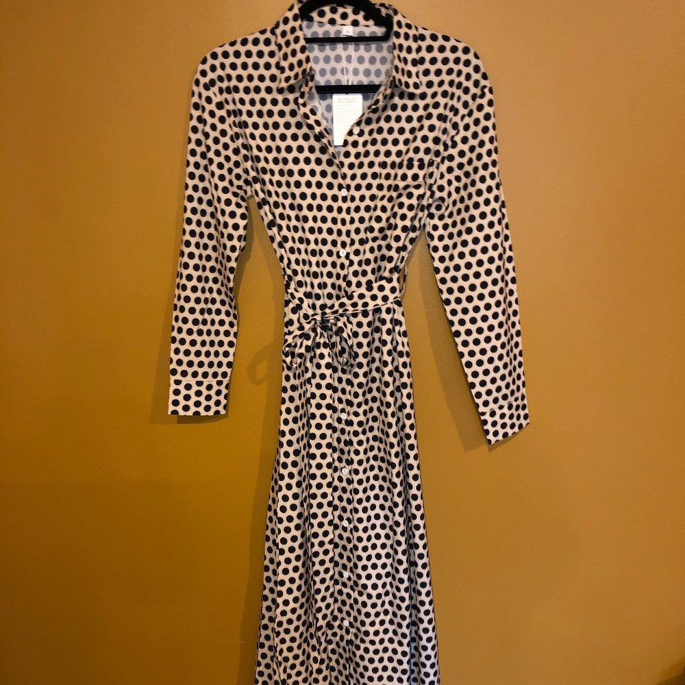 Retro Polka Dot Midi Dress with belt